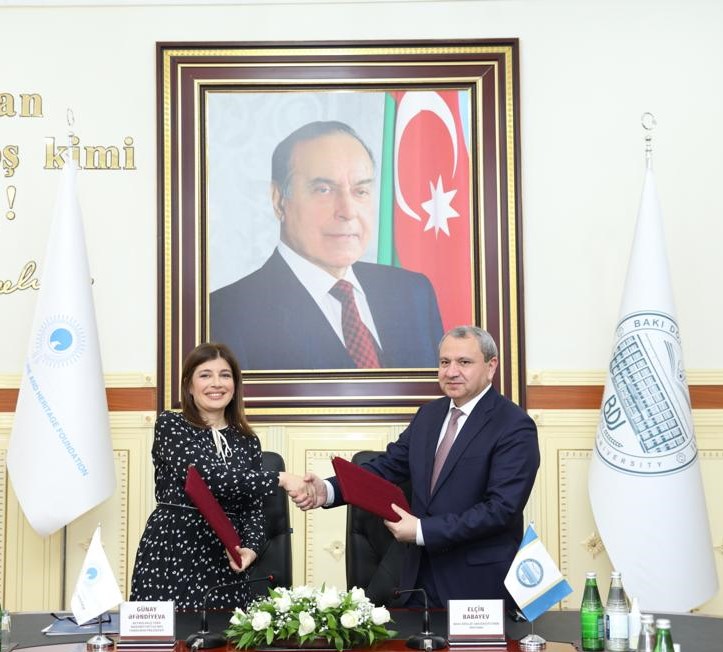 <div align="left">Beynəlxalq Türk Mədəniyyəti və İrsi Fondu ilə Bakı Dövlət Universiteti arasında Anlaşma Memorandumu imzalanıb	
	</div>